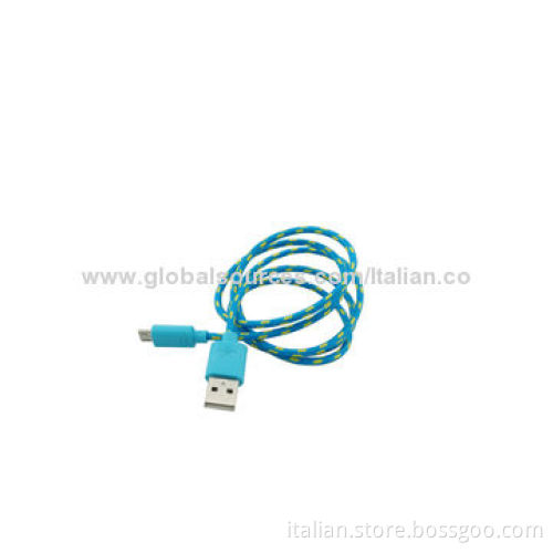 Nylon Braided Micro USB Charger Cable for Samsung Galaxy, RIM's BlackBerry and More